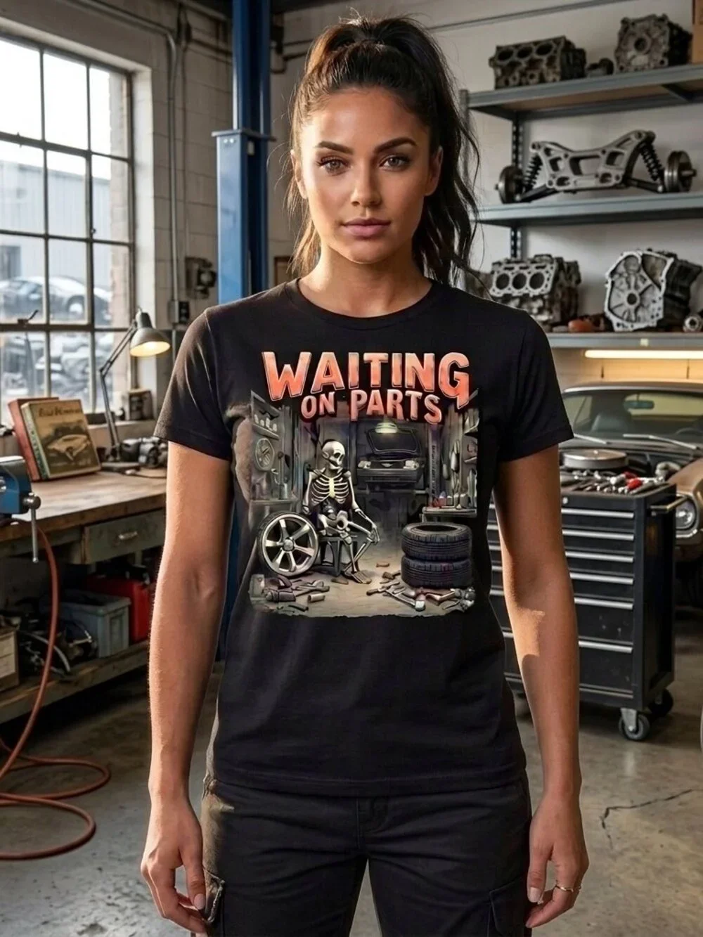 Waiting on Parts Garage Tee • Vintage Mechanic Humor Shirt • Unisex Auto Street